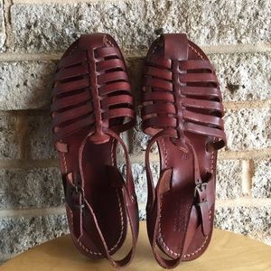 Barney’s New York Italian fisherman leather sandal